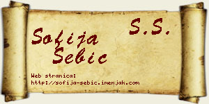 Sofija Sebić vizit kartica